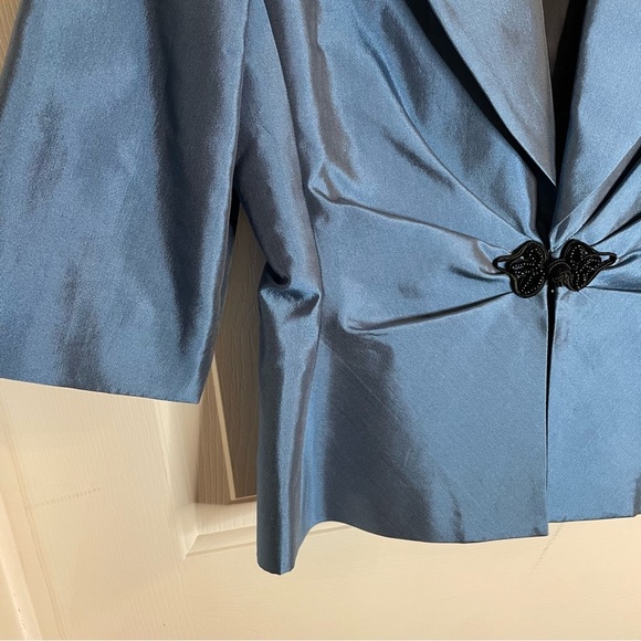 Allen by A.B.S. Blue Suit Jacket and Black Skirt Size 12 old money career - Picture 3 of 13